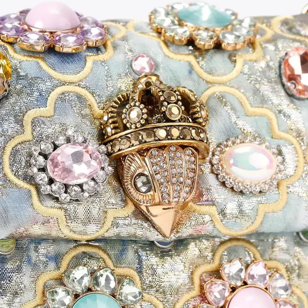 Jewel-Embellished Floral Jacquard Kensington Bag 6 Image