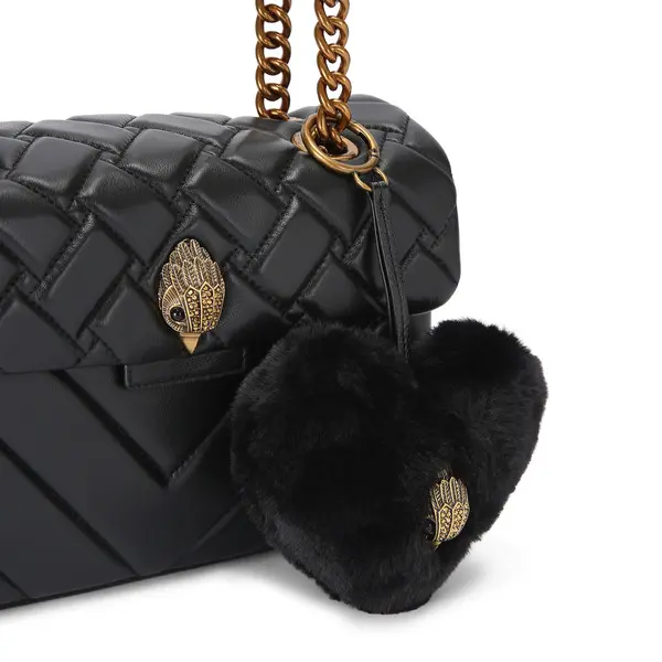 Black Heart Faux Fur Charm 1 Image