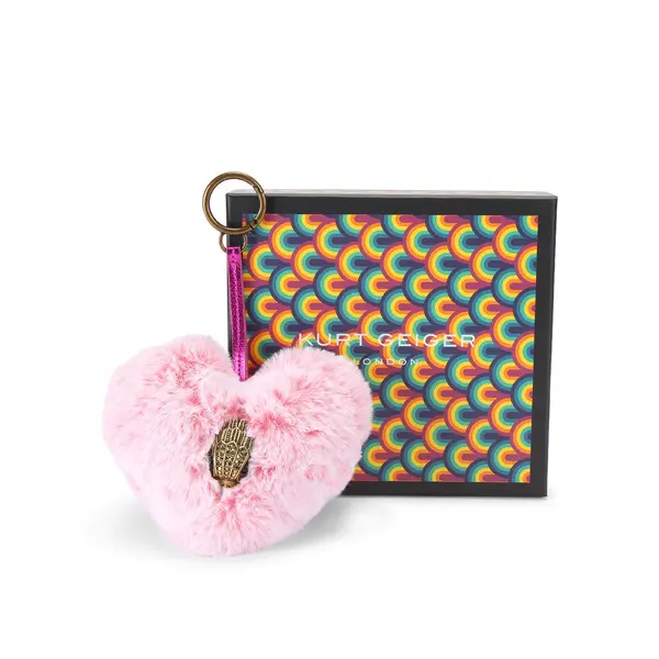 Pink Heart Faux Fur Charm 2 Image