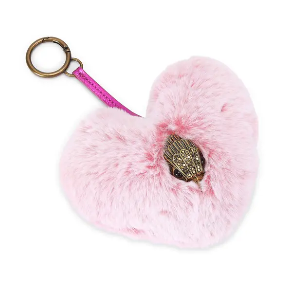 Pink Heart Faux Fur Charm 3 Image