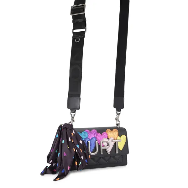 Leather Rainbow Heart "KURT" Crossbody Bag 5 Image