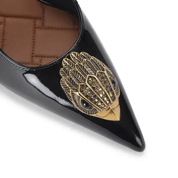Large Eagle Slingback Heeled Patent Leather Pump 3 Image