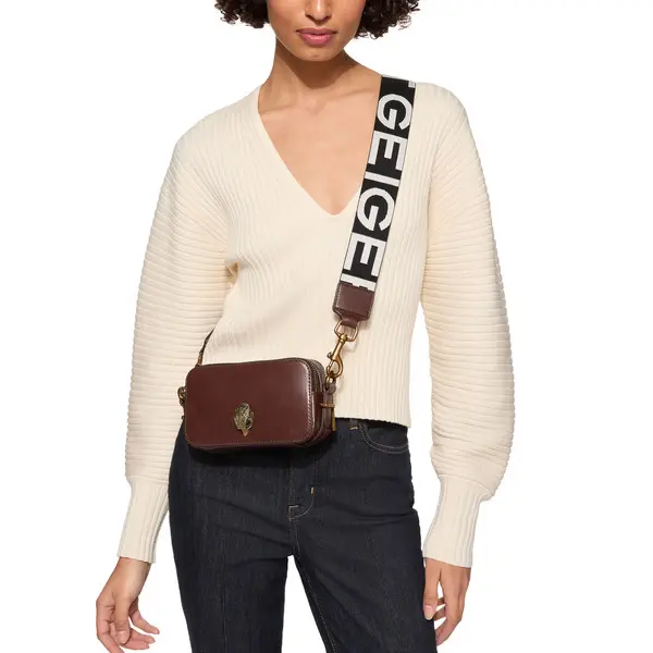 Dual Zip Small Shoreditch Leather Camera Bag 1 Image