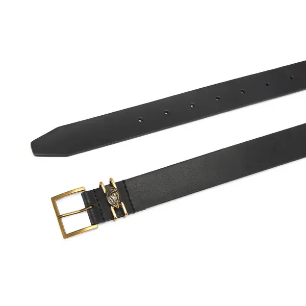 Smooth Leather Belt with Antiqued Brass Eagle Buckle 4 Image