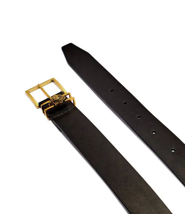 Smooth Leather Belt with Antiqued Brass Eagle Buckle 5 Image