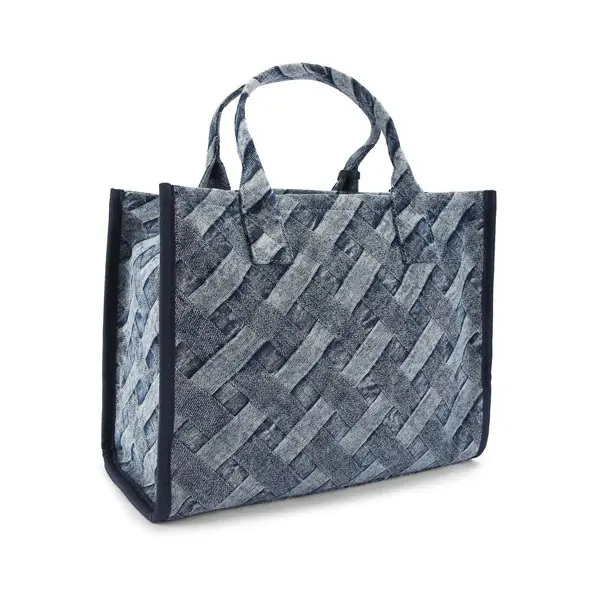 Bleached Weave Denim Kurt Tote Bag 2 Image