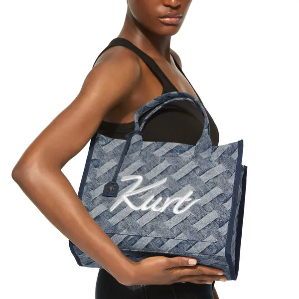 Bleached Weave Denim Kurt Tote Bag 3 Image