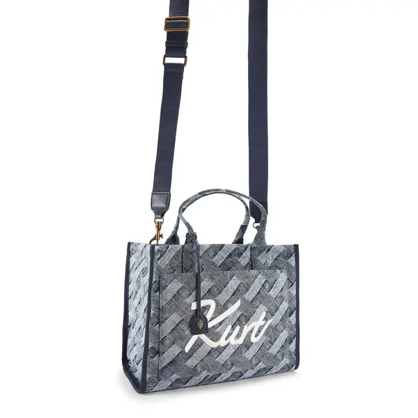 Bleached Weave Denim Kurt Tote Bag 5 Image