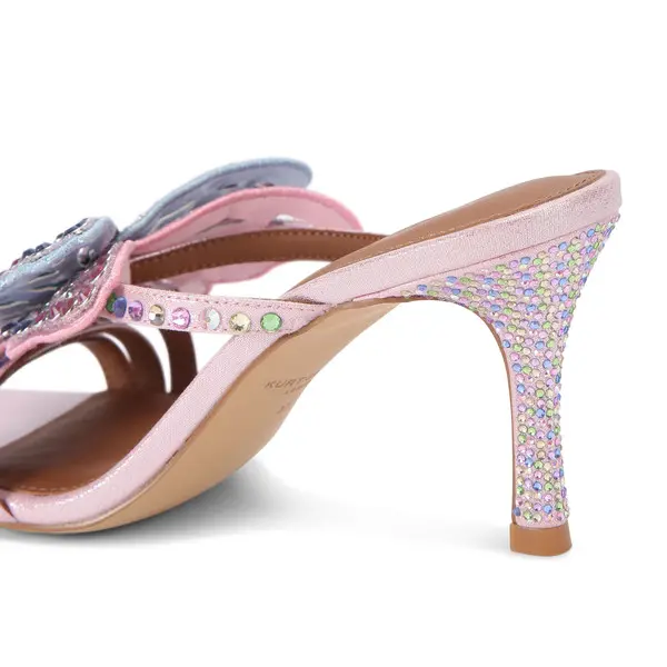 Metallic Satin Big Butterfly Mule with Iridescent Crystals 3 Image