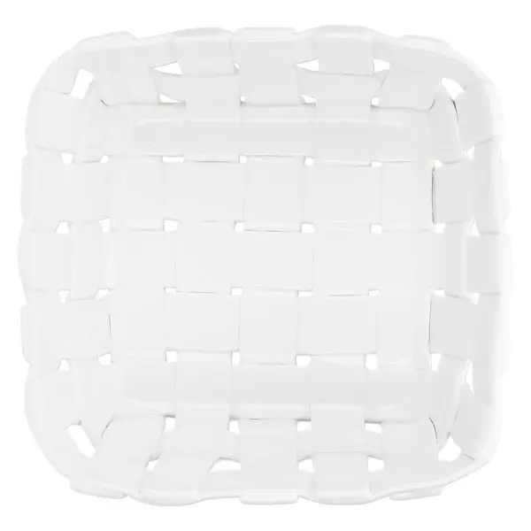 White Square Porcelain Fruit Bowl 24 x 24 x 10H cm 1 Image