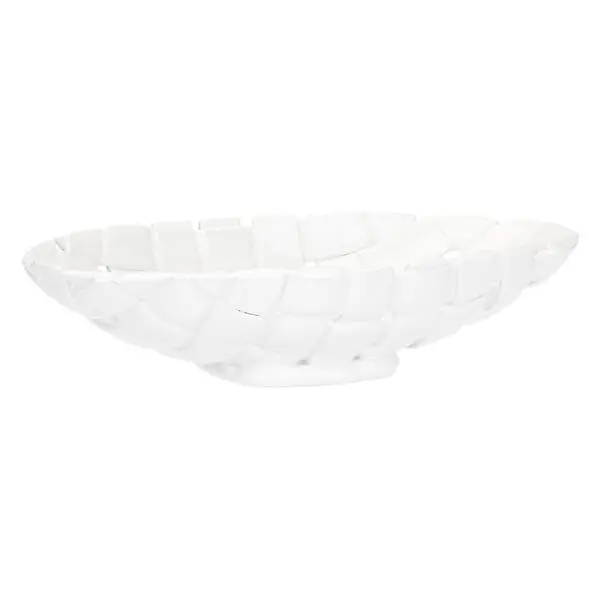 White Oval Porcelain Fruit Bowl 38 x 21 x 8.5H cm 2 Image
