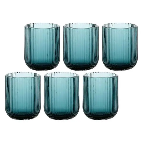 Blue Twisty Glass Tumbler 260ml 1 Image