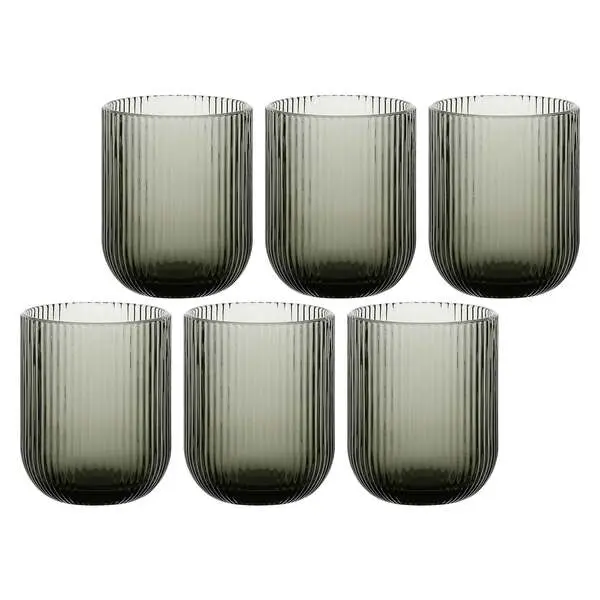 Grey Twisty Glass Tumbler 260ml 1 Image