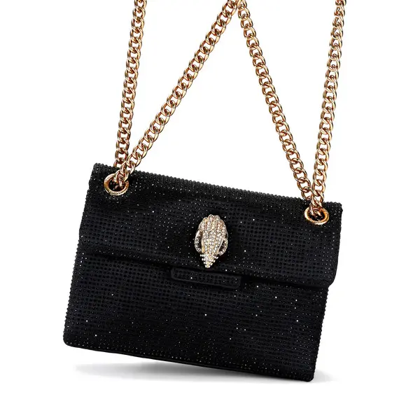 Mini Crystal-Embellished Kensington Crossbody Bag with Gold Chain 2 Image