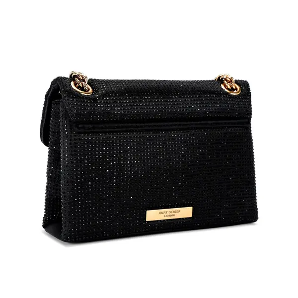 Mini Crystal-Embellished Kensington Crossbody Bag with Gold Chain 4 Image