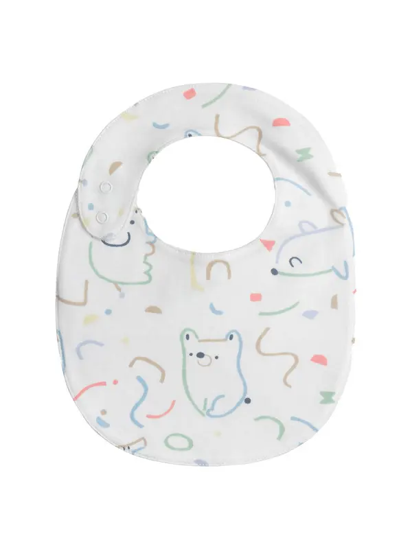 Baby Neutral Set of 3 - Cotton Fancy Printed Bibs 1 Image