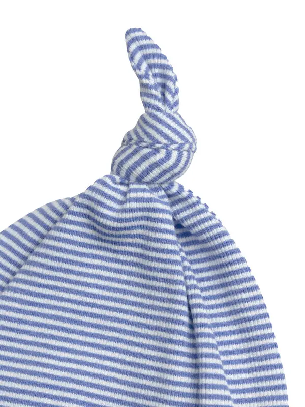 Blue Striped Newborn Cotton Hat 1 Image