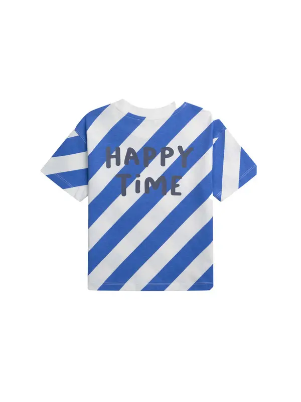 Diagonal Striped Short Sleeve T-Shirt 1 Image