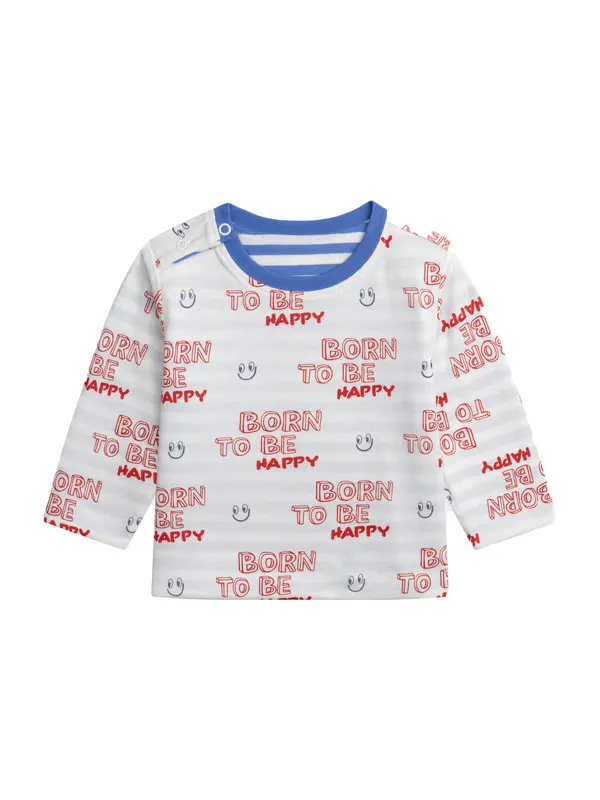 Reversible T-shirt with 'BORN TO BE HAPPY' Motif  1 Image