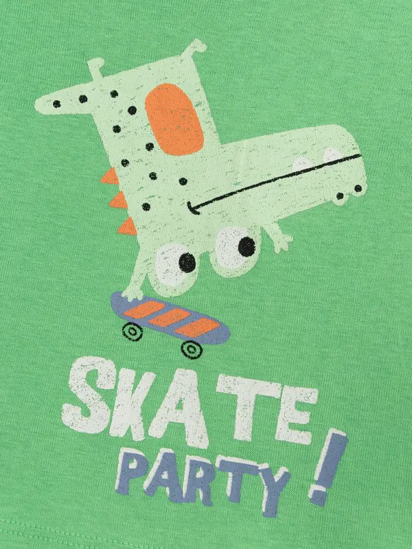 "Skate Party" Cotton Short Sleeve T-shirt  1 Image