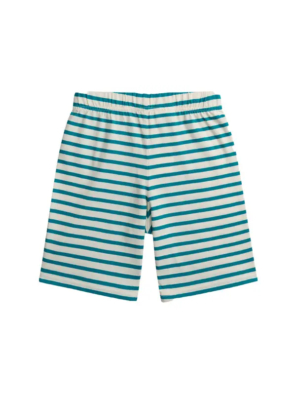 Phosphorescent Striped Short Pyjamas with "Funny Monster" Pattern 5 Image