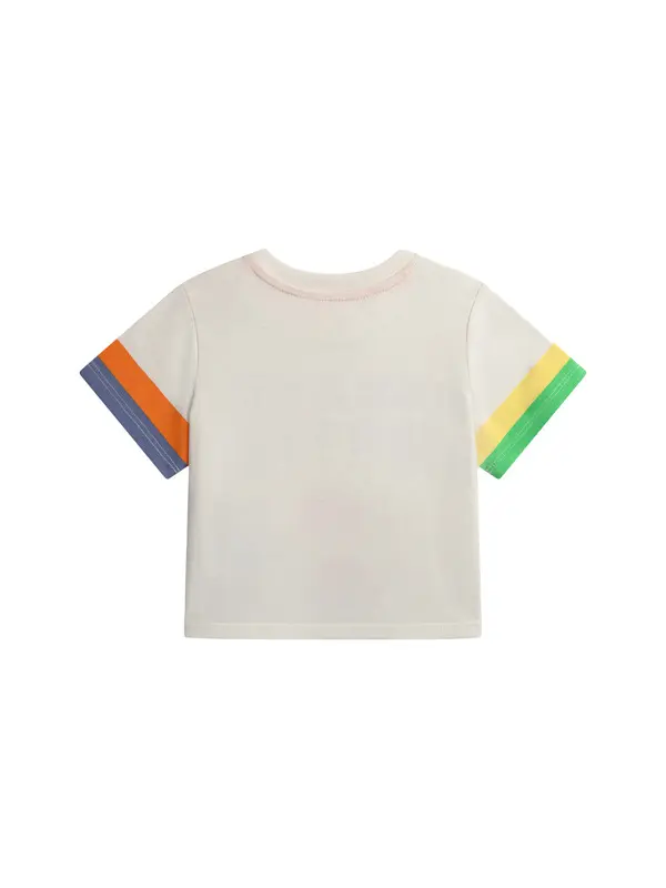 "Skate on the Beach" Striped Sleeve Graphic T-shirt 2 Image