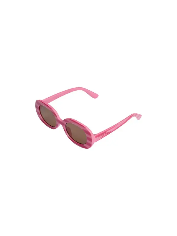 Retro Pink Oval Sunglasses 3 Image