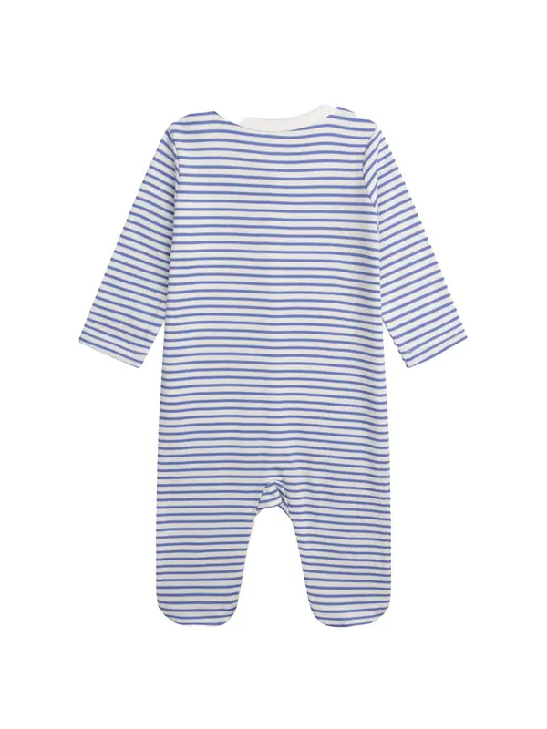 Blue Striped Tiger Footed Pajamas 1 Image