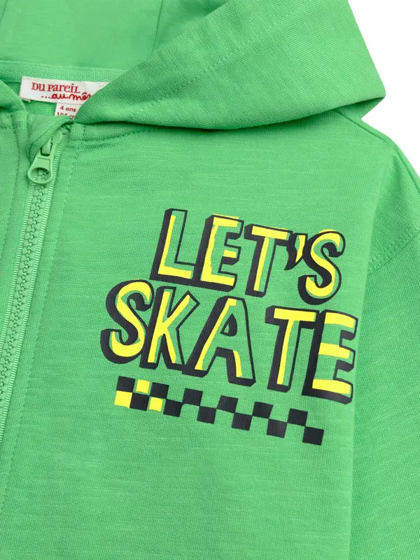 "Let's Skate" Graphic Zip-Up Hoodie 1 Image