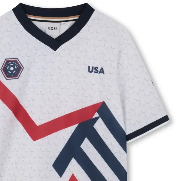 V-neck Graphic Print Short Sleeve T-shirt 2 Image