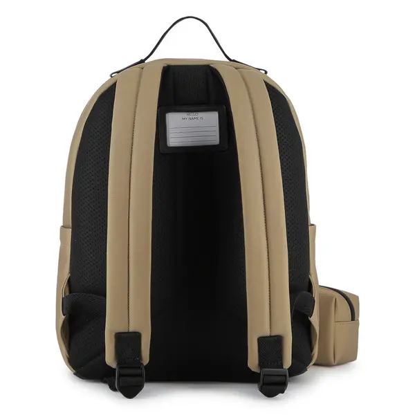 Logo Patch Polyester Backpack Bag with Case 5 Image