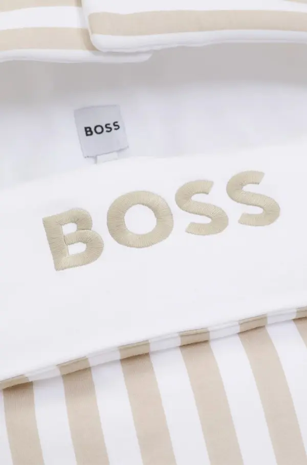 Cotton Striped Baby Sleeping Bag with Embroidered Logo 1 Image