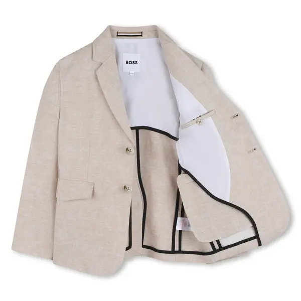 Linen Flax Single-Breasted Long Sleeves Blazer 2 Image