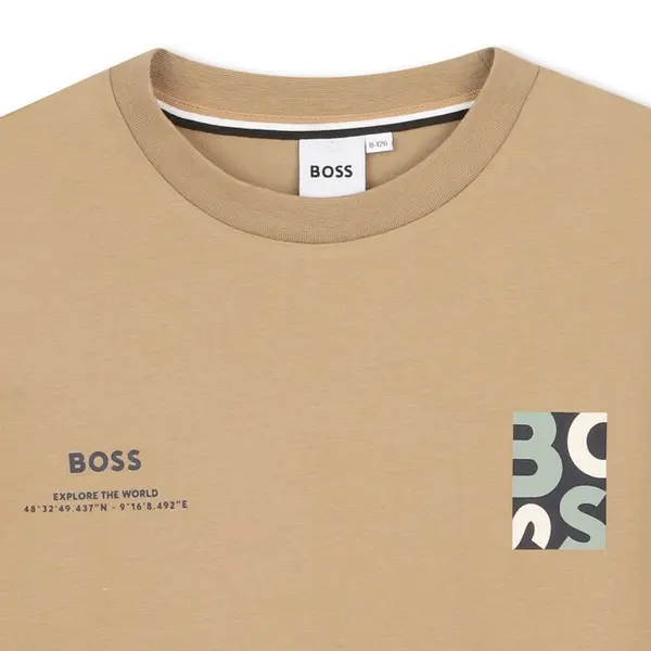 Dual Chest Graphics Short Sleeve Cotton T-shirt  1 Image