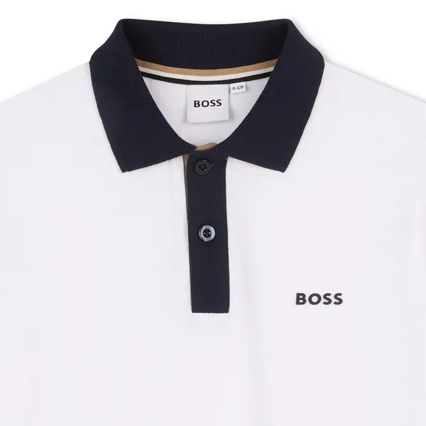 Kids Boys Button Fastening Logo Cotton Short Sleeve Polo   2 Image