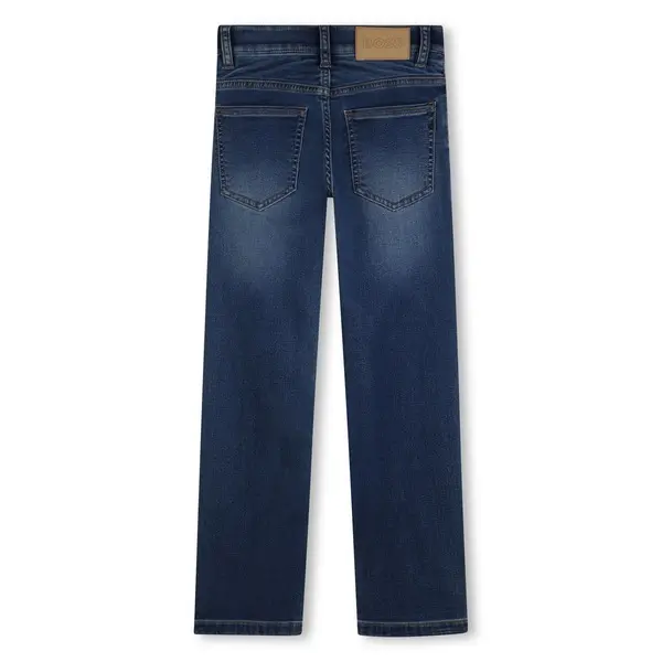 Straight Leg Logo Patch Denim Jeans 2 Image