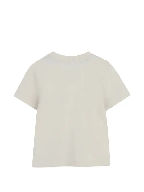 Crew Neck Box Logo Short Sleeve Cotton T-shirt  1 Image