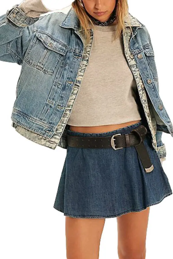 Short Denim Skort 1 Image