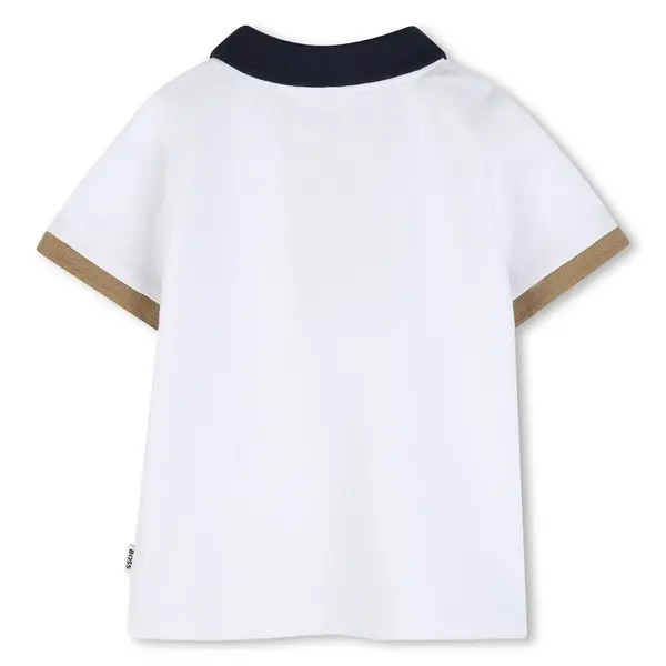 Contrast Short Sleeve Cotton Polo Shirt 2 Image