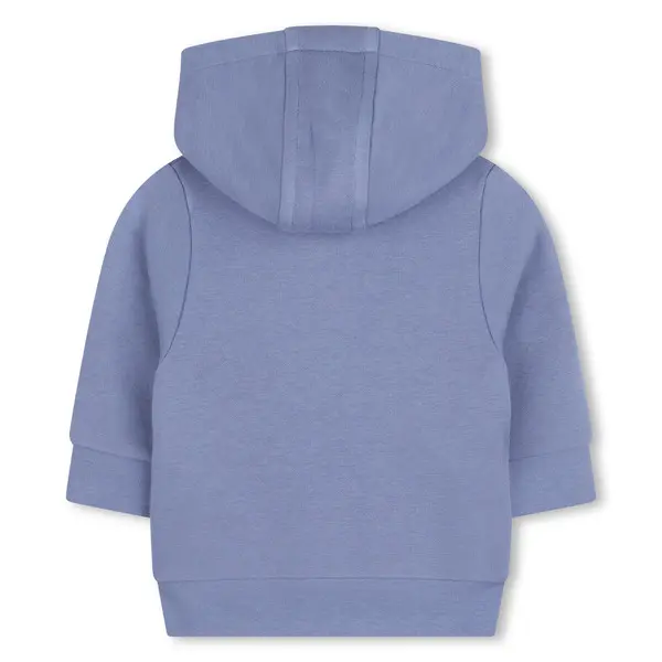 Square Logo Patch Cotton Zipped Hooded Cardigan 1 Image