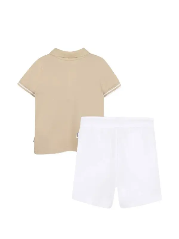 Kids Baby Boy Stripe-detail Polo Top & Shorts Set 1 Image