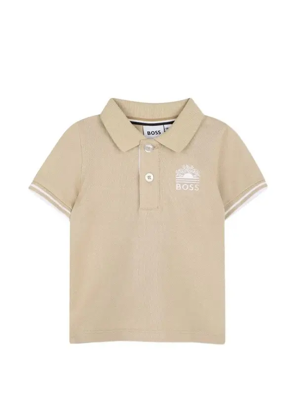 Kids Baby Boy Stripe-detail Polo Top & Shorts Set 2 Image