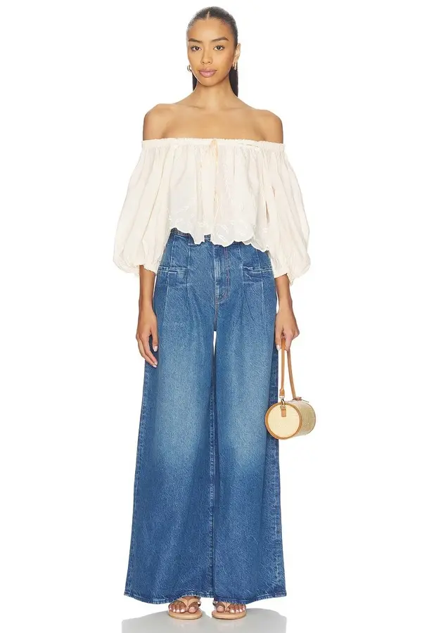 Bubble Sleeved Embroidered Top 1 Image