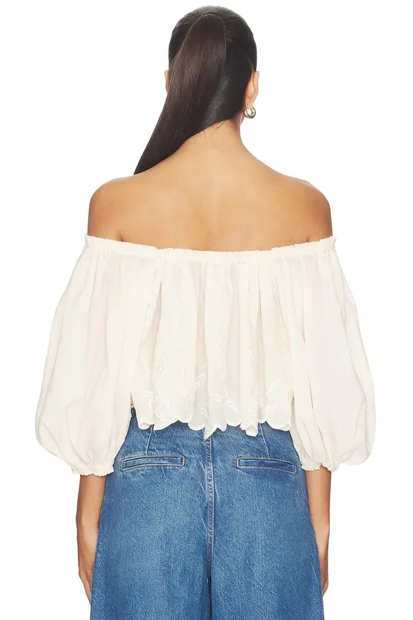 Bubble Sleeved Embroidered Top 2 Image