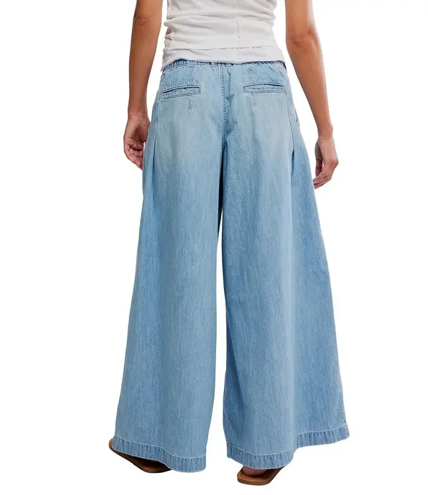 Wide Leg Low Rise Denim Jeans 1 Image