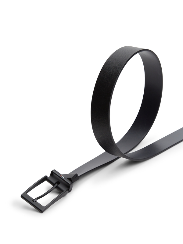 Rectangular Buckle Reversible Leather Belt 2 Image