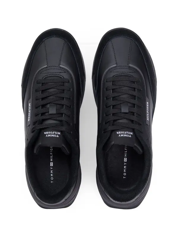 Retro Mixed Texture Leather Trainers  1 Image