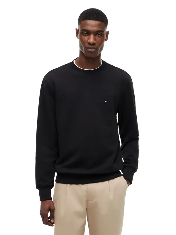 Flag Embroidery Terry Crew Neck Sweatshirt 3 Image