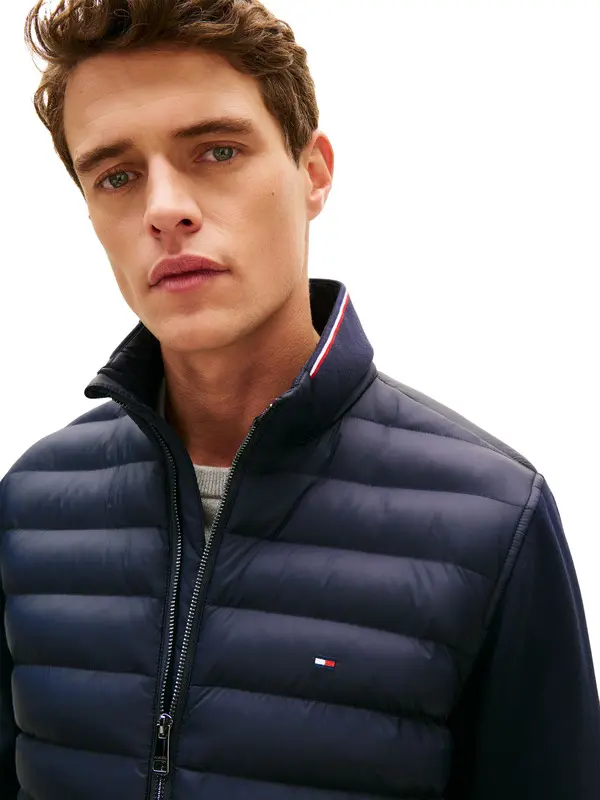 Mixed Texture Quilted Zip-Thru Sweatshirt 2 Image