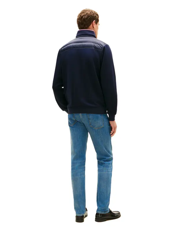 Mixed Texture Quilted Zip-Thru Sweatshirt 4 Image